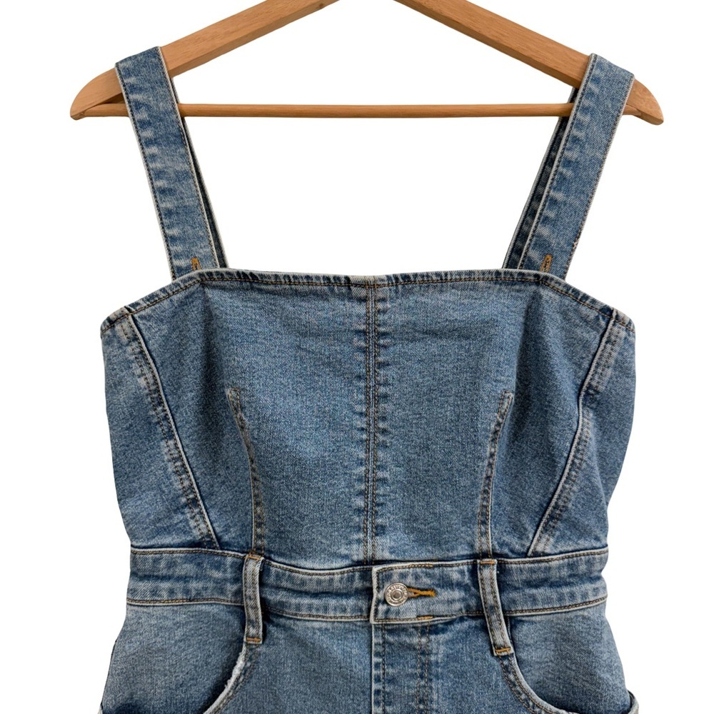 7 For All Mankind Denim Blue Midi Dress - Picture 6 of 12